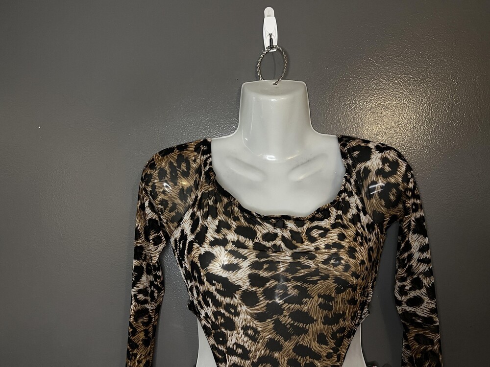 Fashion Nova Matching Set Womens Large Brown Feline Sexy Leopard Print Pants